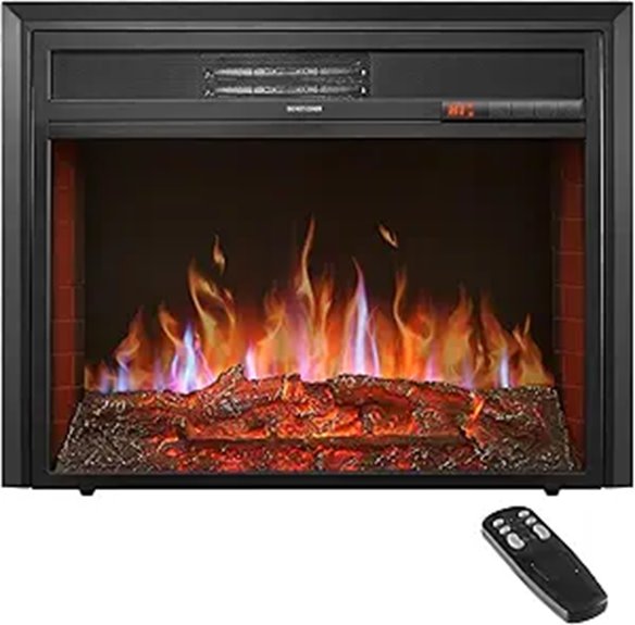 28 Electric Fireplace Insert with Remote and Timer
