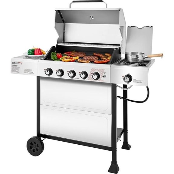 Royal Gourmet 5-Burner Propane Gas Grill with Side Burner