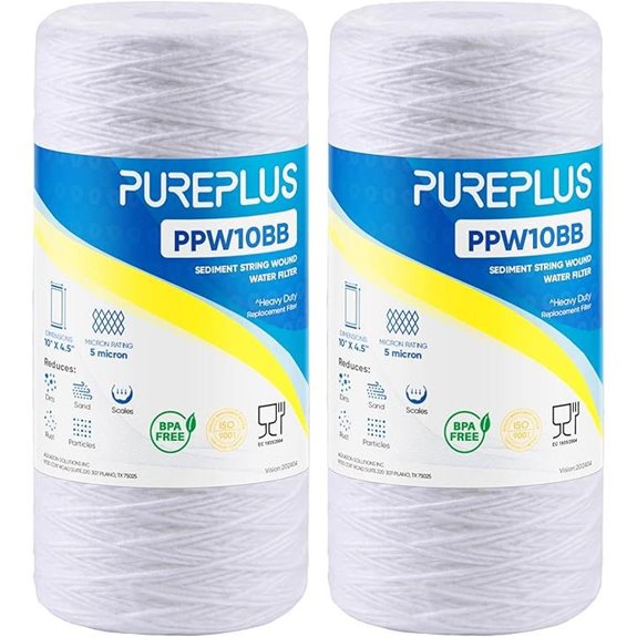 PUREPLUS 5 Micron Whole House Sediment Filter 2-Pack