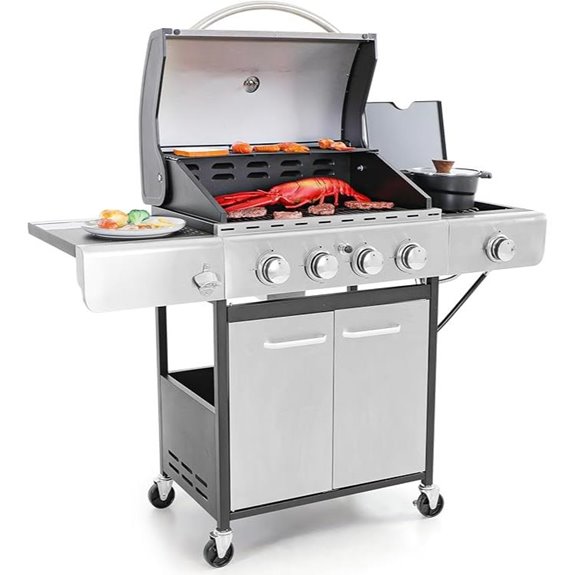 Captiva 4-Burner Propane Grill with Side Burner