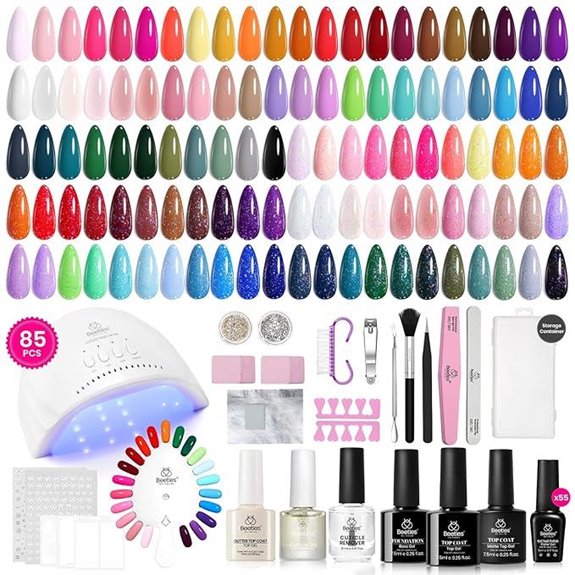 Beetles Gel Nail Polish Kit with UV Light 55 Colors