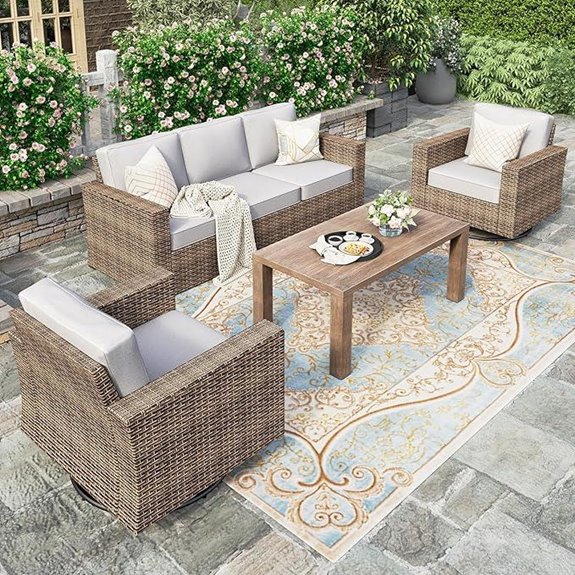 HERA'S HOUSE Patio Sofa Set with Cushions