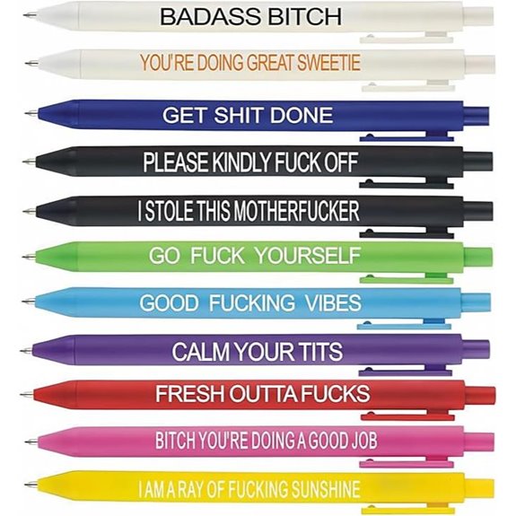 Funny Adult Cuss Word Pen Set (11 Pack)