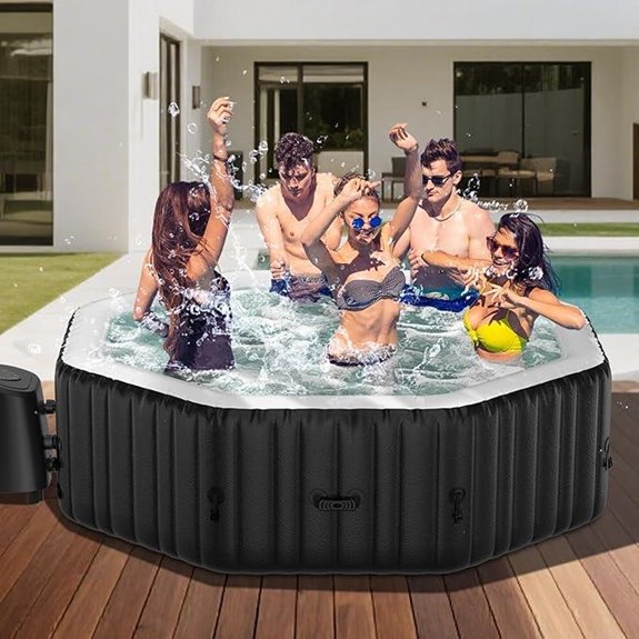 DoCred Inflatable Hot Tub with Bubble Jets and Accessories