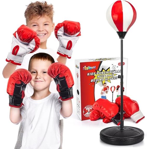 Kids Punching Bag Set with Gloves and Stand