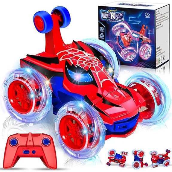 Kids RC Spider Car for Boys 4-7 with Lights and Stunts