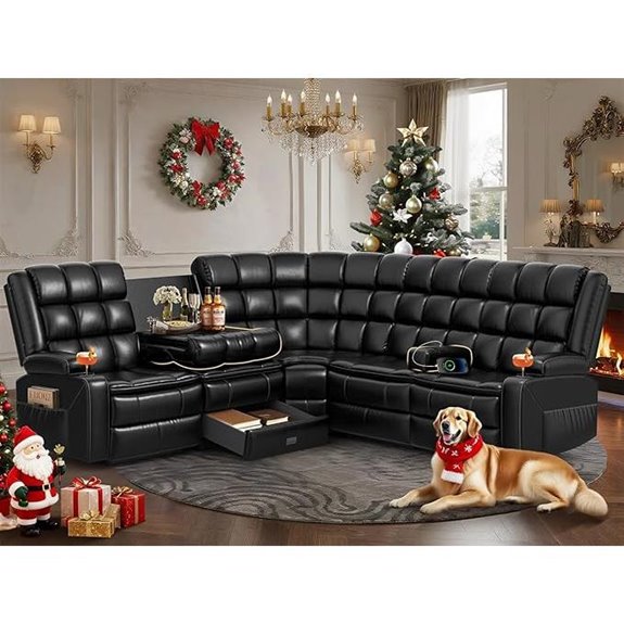 L-Shaped Recliner Sectional Sofa with Storage & USB