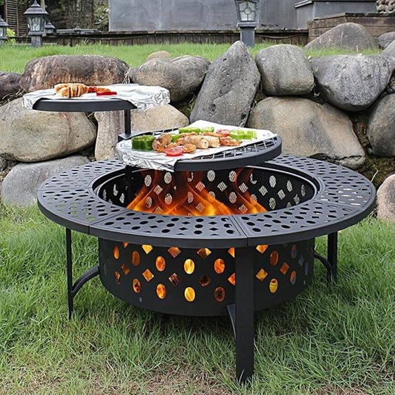 36-Inch Fire Pit with Grills and Cover