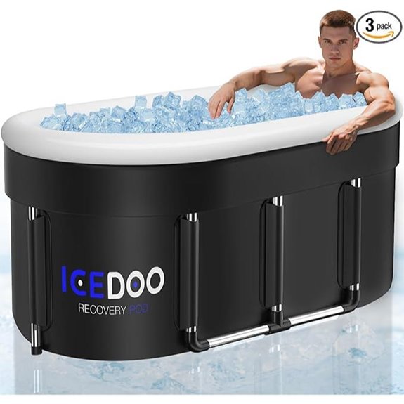 Upgraded 175-Gallon Inflatable Oval Ice Bath Tub