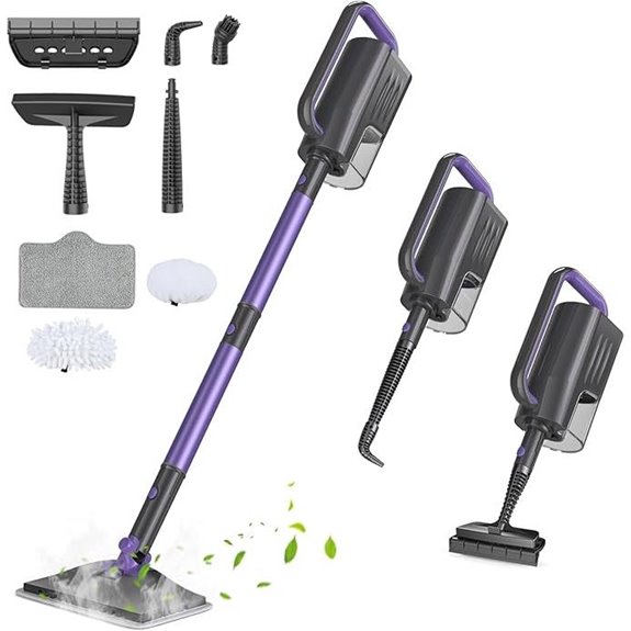 Steam Mop with Large Water Tank and Washable Pads
