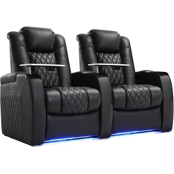 Weilianda Leather Recliner Chairs with USB & Mood Light