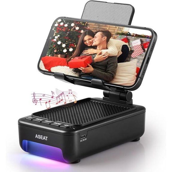 Wireless Bluetooth Speaker with LED Light & Phone Stand
