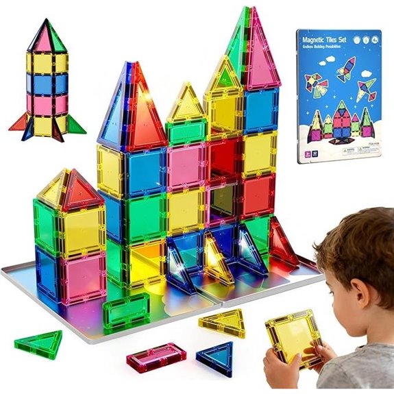 Magnetic STEM Tiles for Kids (32PCS) with Storage Box
