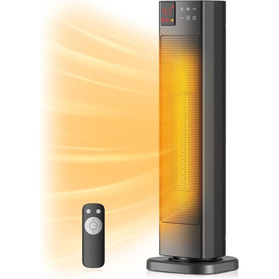 PELONIS Oscillating Space Heater with Thermostat and Remote