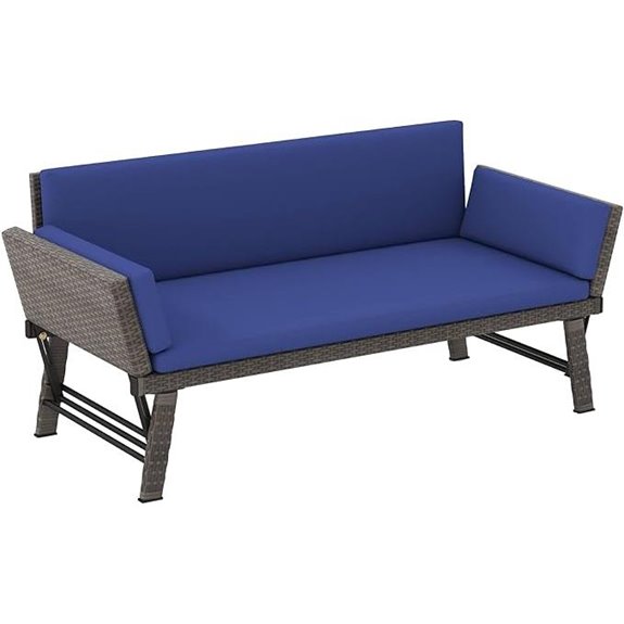 Tangkula Outdoor Convertible Sofa with Cushions