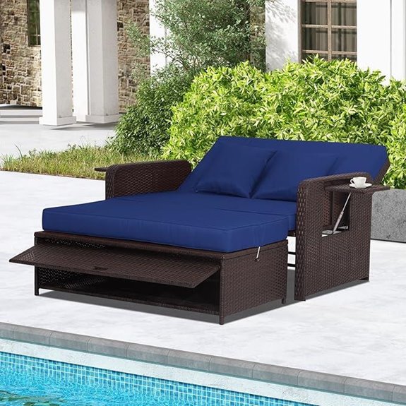 Nightcore Wicker Outdoor Daybed with Adjustable Backrest