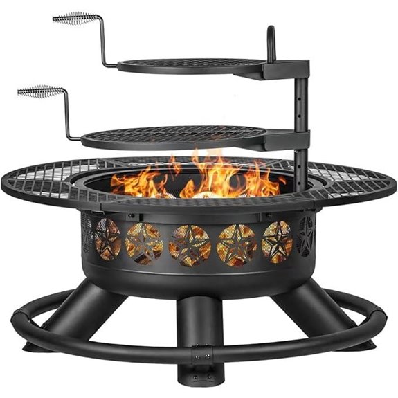 47 Inch Outdoor Fire Pit with 2 Grills
