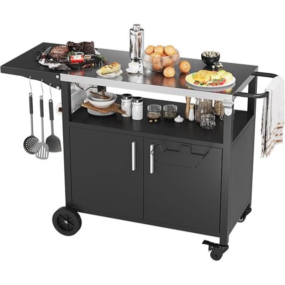 JY QAQA Outdoor Grill Cart with Storage