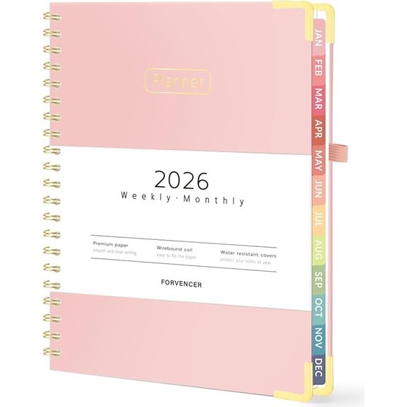 Forvencer 2026 Pink Weekly & Monthly Planner
