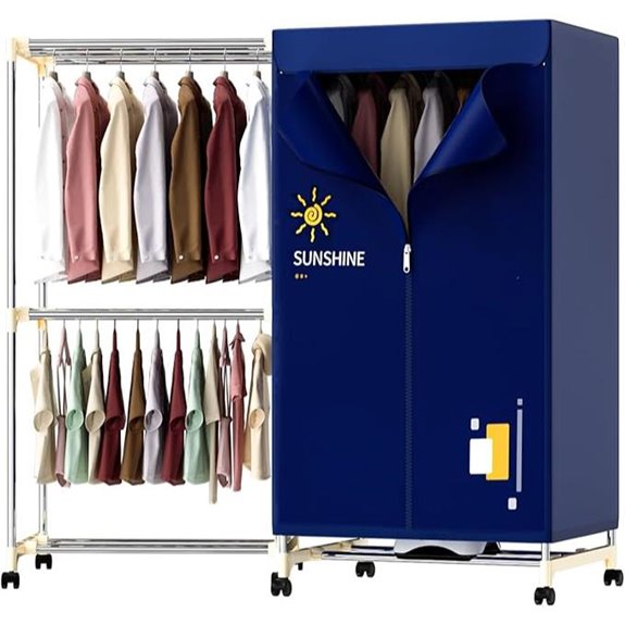 Portable 1000W Double Layer Clothes Dryer with Timer