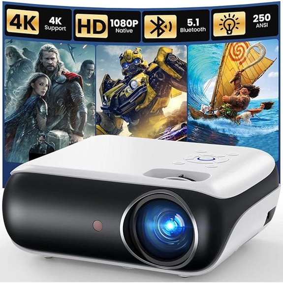 HAPPRUN Native 1080P Bluetooth Portable Mini Projector