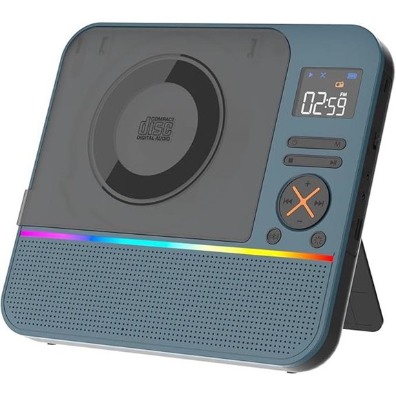 Portable HiFi Bluetooth CD Player with RGB Light