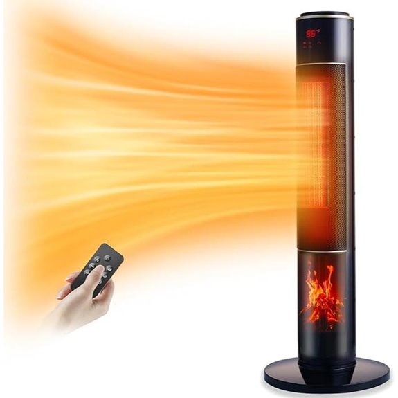 Portable Electric Space Heater with 3D Flame and Remote