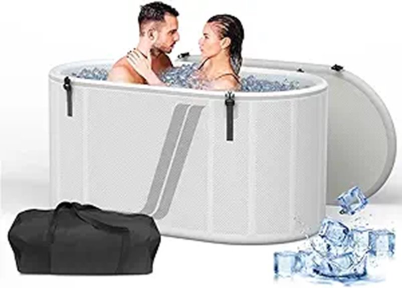 Portable Ice Bath Tub with Lid for Home Therapy