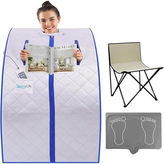 SereneLife Portable Infrared Sauna with Foot Pad and Chair