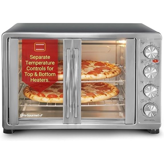 Elite Gourmet French Door Convection Oven with Accessories