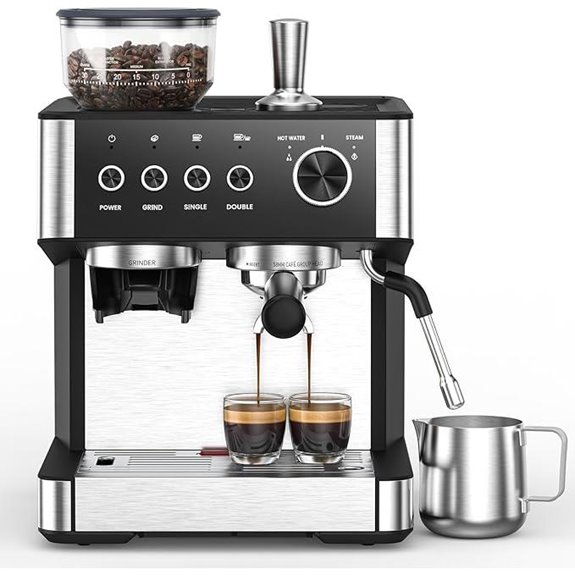 20-Bar Espresso Machine with Grinder and Milk Frother