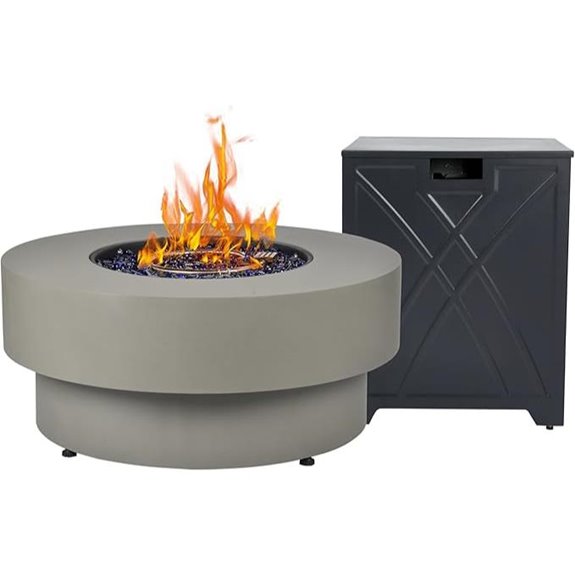 Outdoor Propane Fire Pit with 20lb Tank Cover
