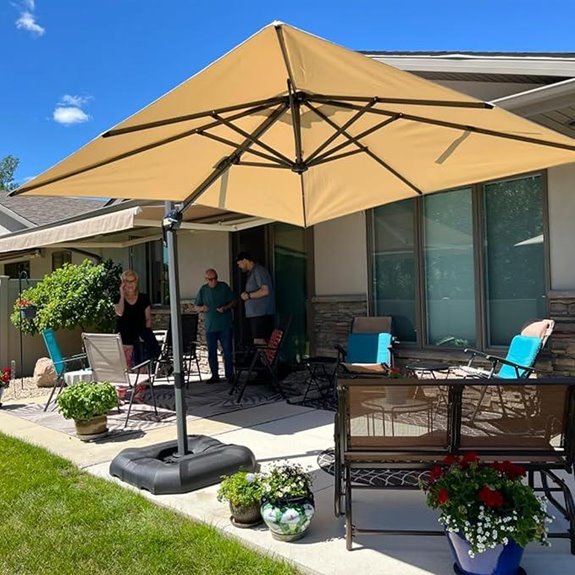 Purple Leaf 8ft Outdoor Cantilever Patio Umbrella