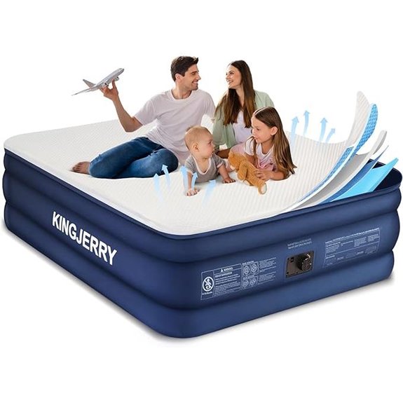 KINGJERRY Queen Air Mattress with Built-in Pump