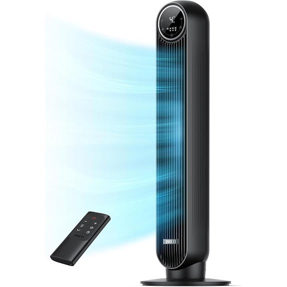 Dreo Tower Fan Oscillating Quiet 4 Speeds Black