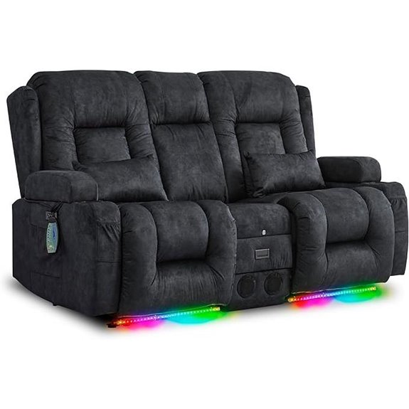 URREED Recliner Loveseat with Massage Heat Bluetooth