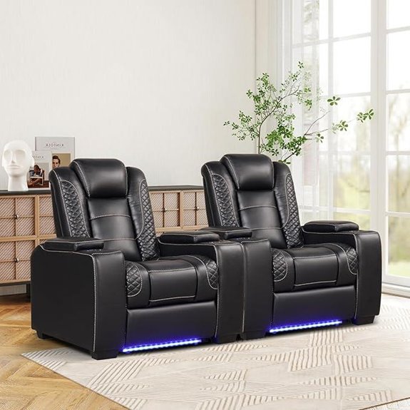 ANJ Power Recliner Set with LED Lights and USB