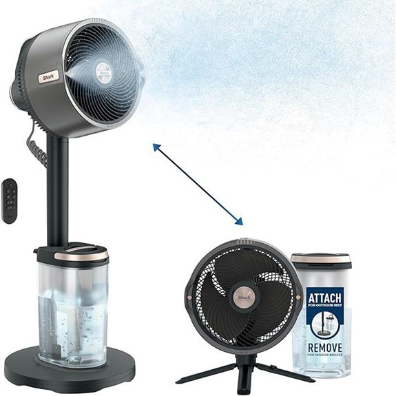 Shark FlexBreeze Pro Mist Fan Corded/Cordless Charcoal