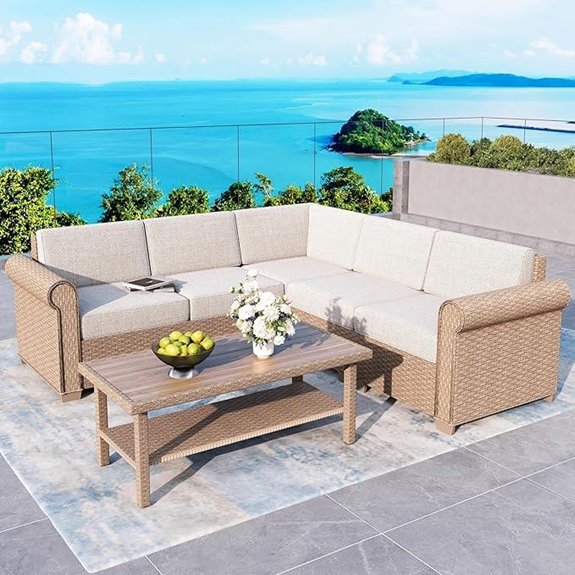 6-Piece Outdoor Wicker Patio Furniture Set