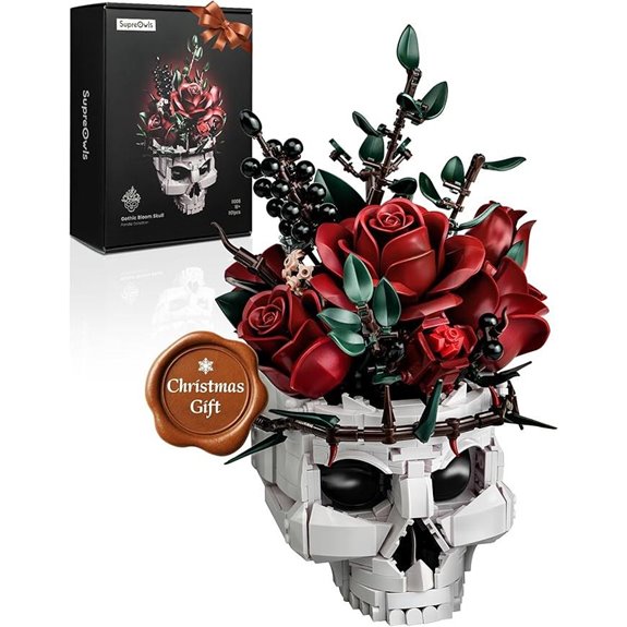 iATOM Skull Roses Bouquet Building Set