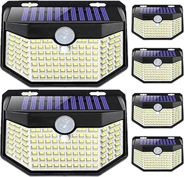 HMCITY Solar LED Wall Lights with Motion Sensor (6-Pack)
