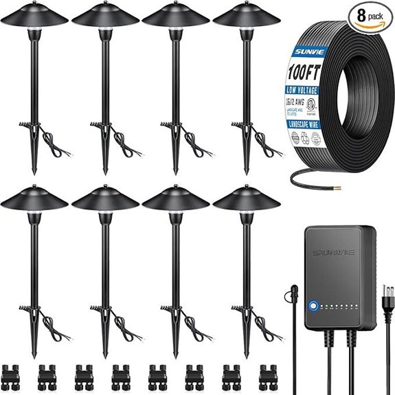 SUNVIE LED Pathway Lighting Kit with Transformer and Wire