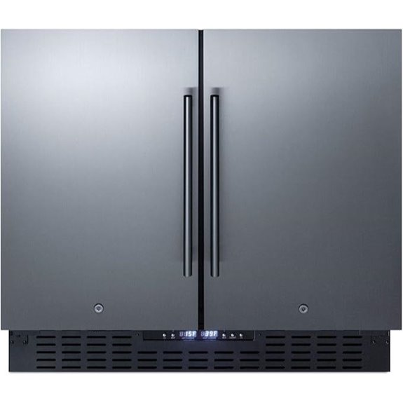 Summit FFRF36 36 Side by Side Refrigerator-Freezer in Stainless Steel