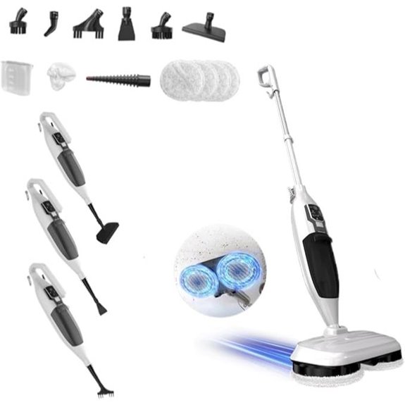 Steam Mop with 13 Accessories and Washable Pads