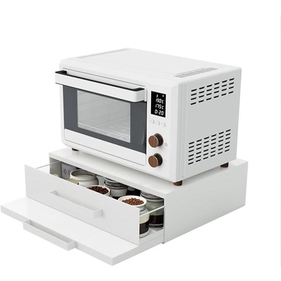 Steel Microwave Stand with Drawers & Shelves