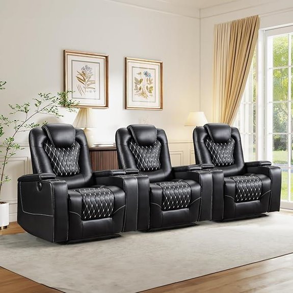 ANJ Power Recliner Set of 3 with USB and Cup Holders
