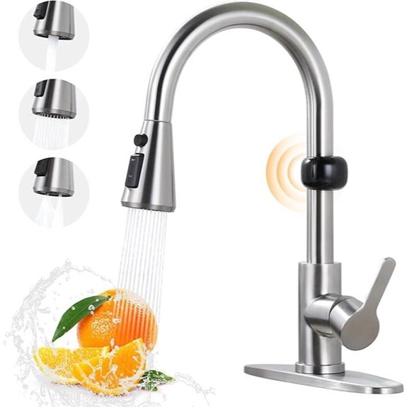 Touchless Kitchen Faucet with Motion Sensor and Pull-Down