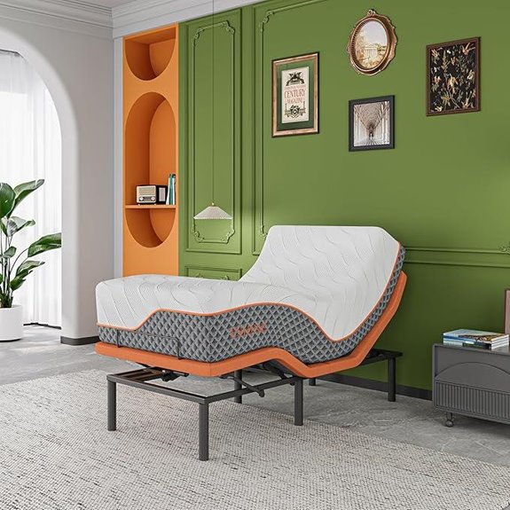 ESHINE Twin XL Adjustable Bed Frame with Mattress