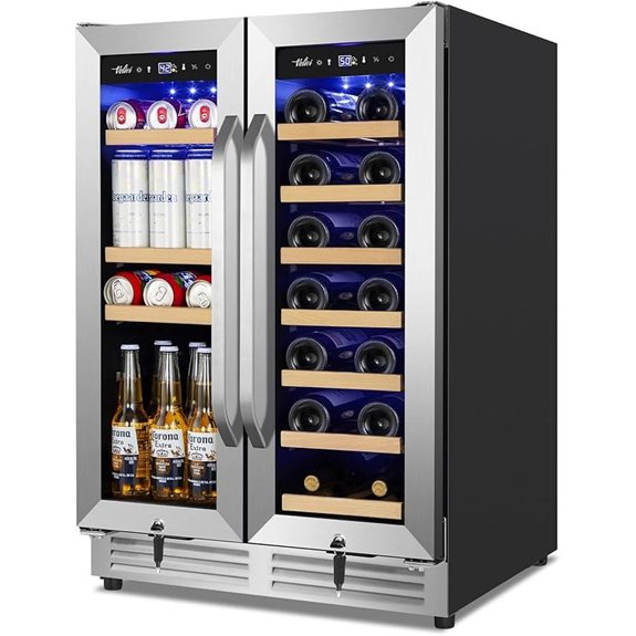 Dual Zone 24-Inch Under Counter Beverage Refrigerator
