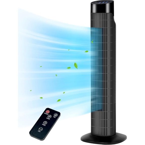 Uthfy 31 Oscillating Tower Fan with Remote